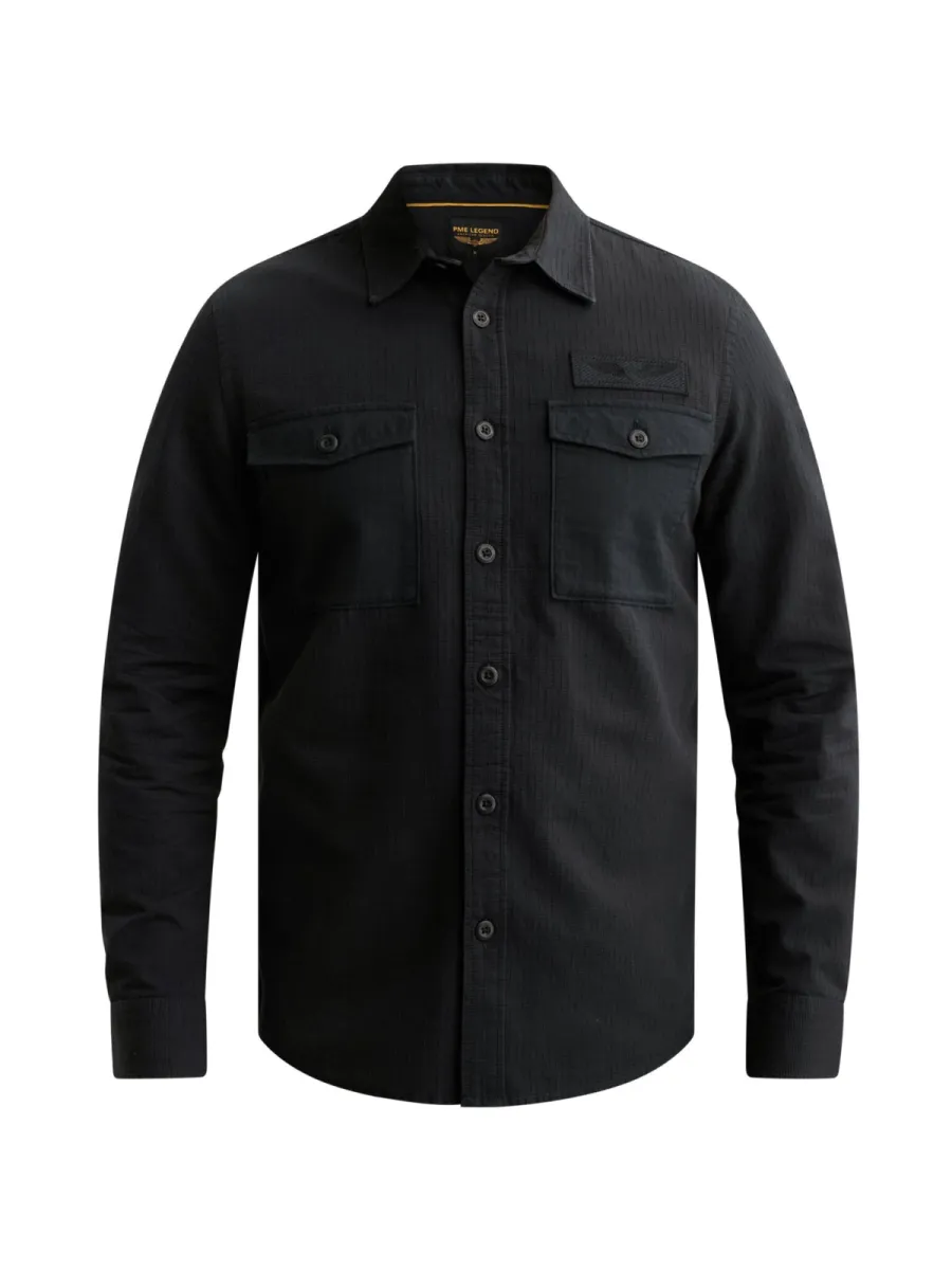 PME LEGEND-Long sleeve shirt Quilt Poplin-PSI2608213-5281 Salute-BLUE