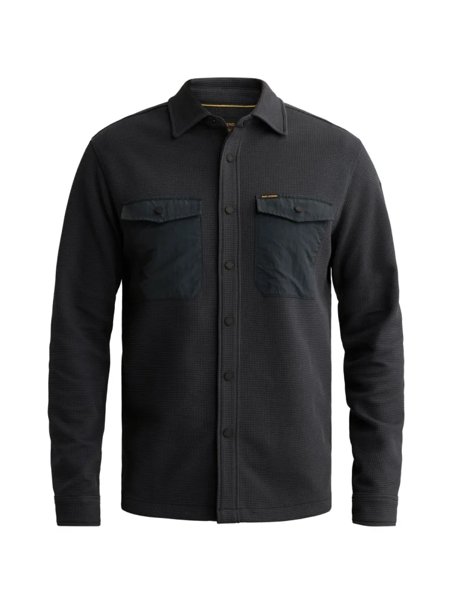 PME LEGEND-Long sleeve shirt Waffle Jersey-PSI2610288-5281 Salute-BLUE