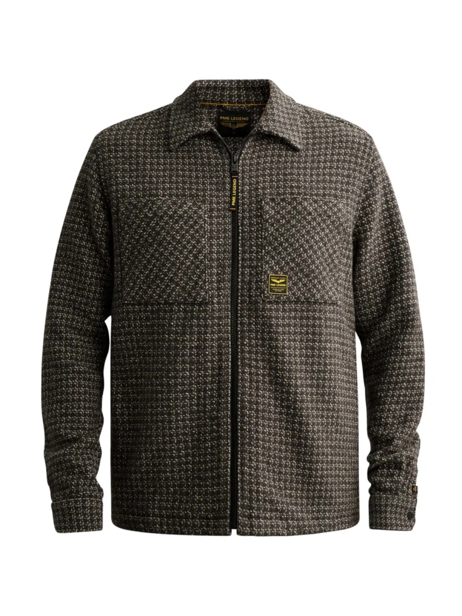 PME LEGEND-Long sleeve shirt Yarn dye structu-PSI2609276-9140 Obsidian-PAARS
