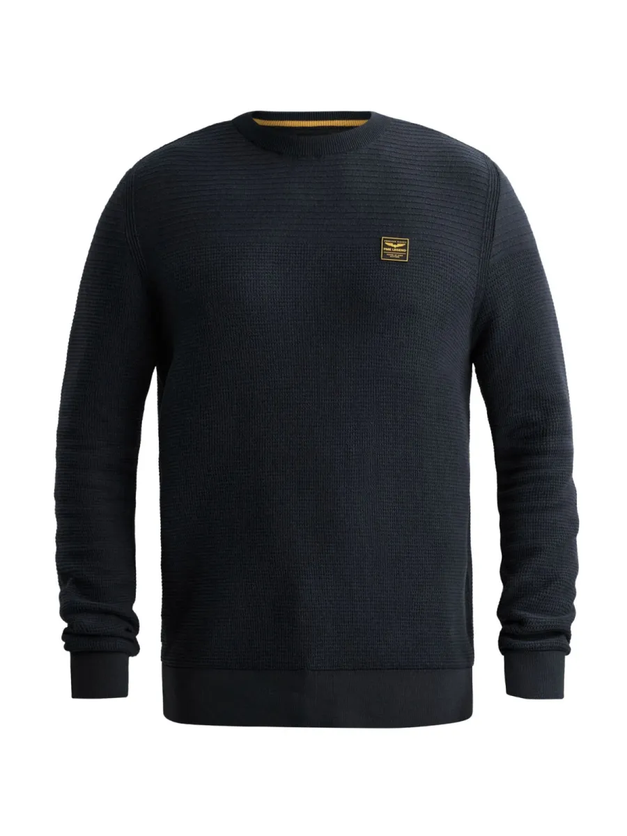 PME LEGEND-R-neck cotton mouline-PKW2610300-5281 Salute-BLUE
