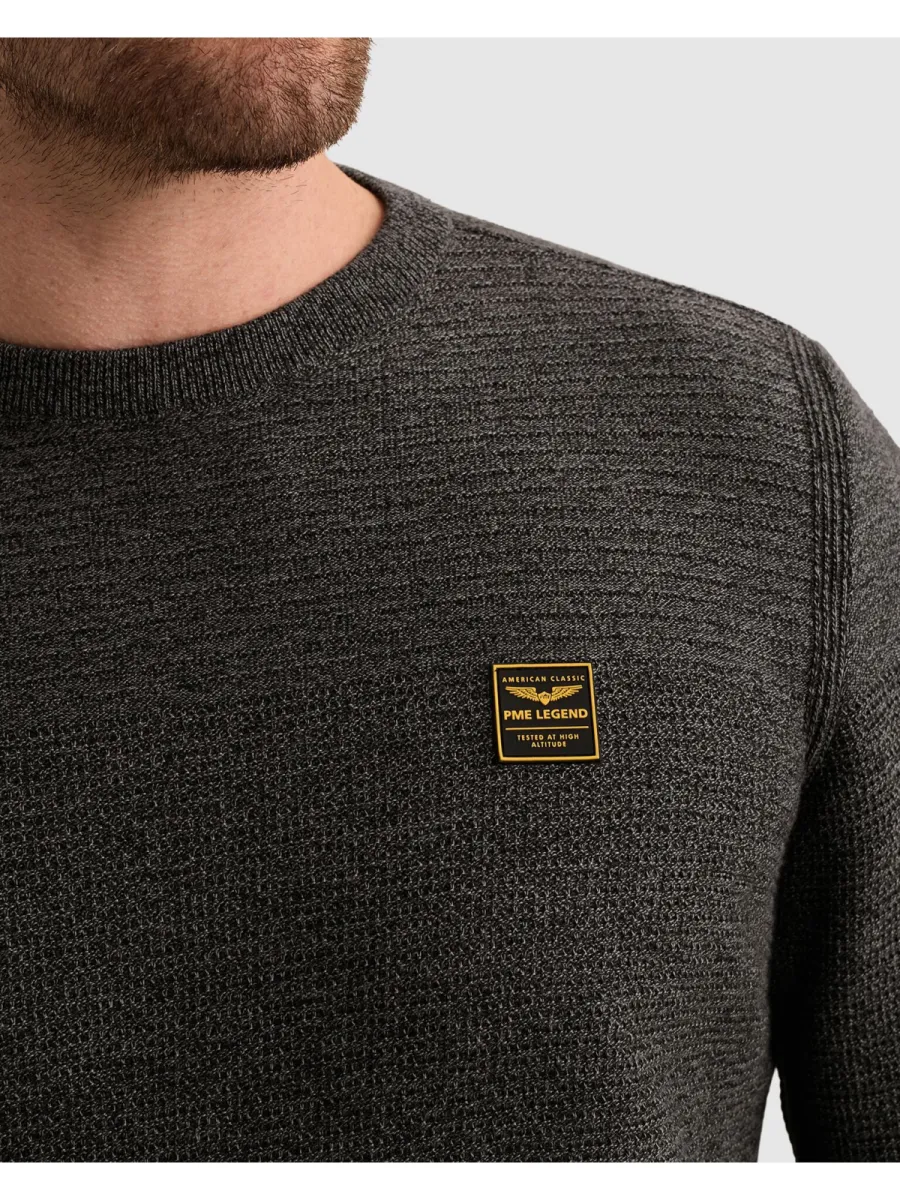 pme-legend-r-neck-cotton-mouline-pkw2610300-9067-jet-black-zwart-2 PME LEGEND-R-neck cotton mouline-PKW2610300-9067 Jet black-ZWART