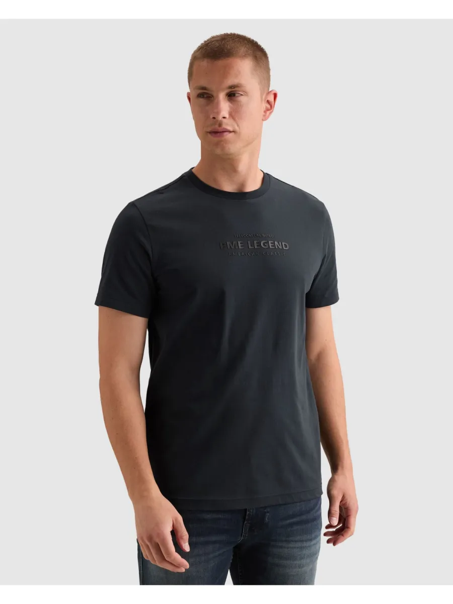 PME LEGEND-Short sleeve r-neck cotton elastan-PTSS2610584-5281 Salute-BLUE