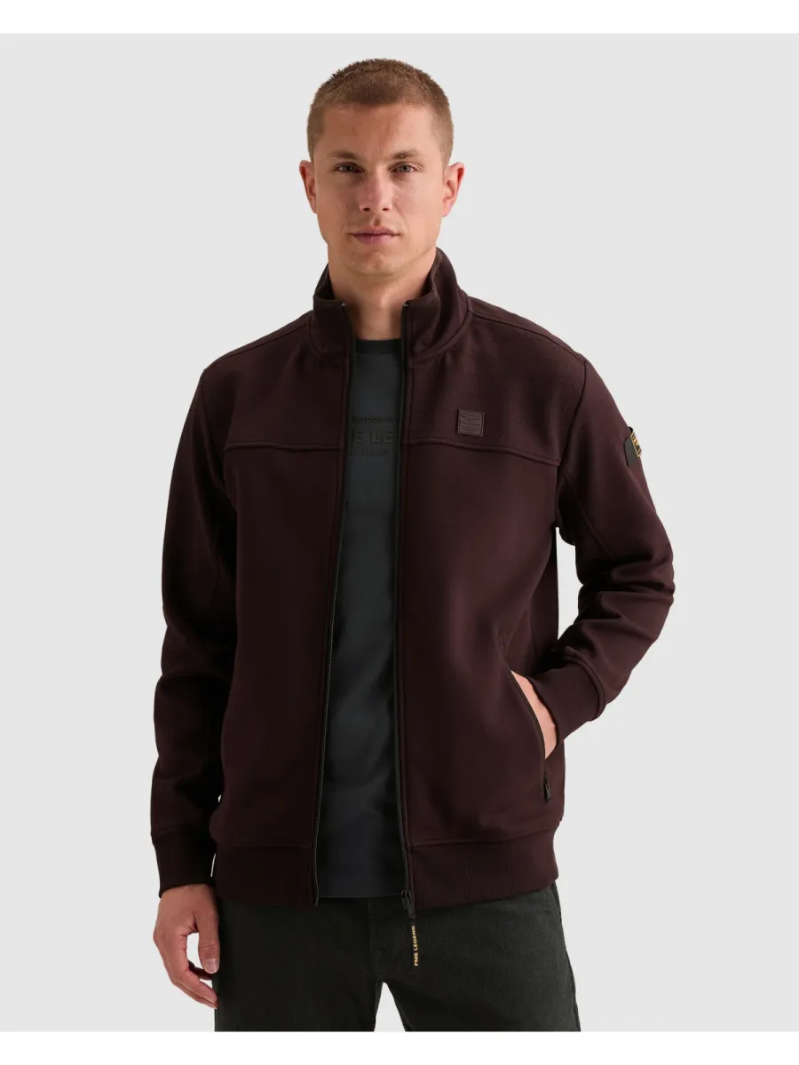 PME LEGEND-Zip jacket interlock sweat-PSW2610475-4357 Dark aubergine-AUBERGINE