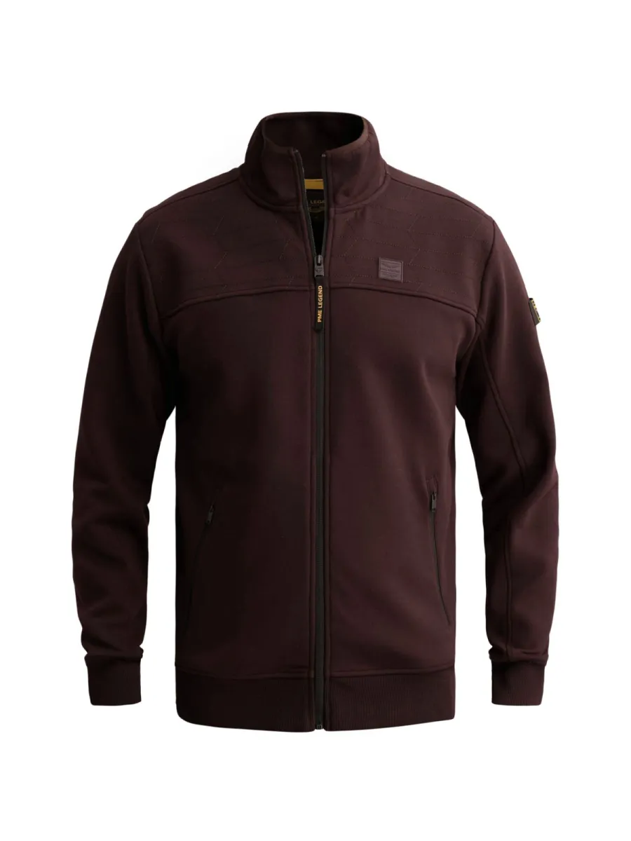 PME LEGEND-Zip jacket interlock sweat-PSW2610475-4357 Dark aubergine-AUBERGINE