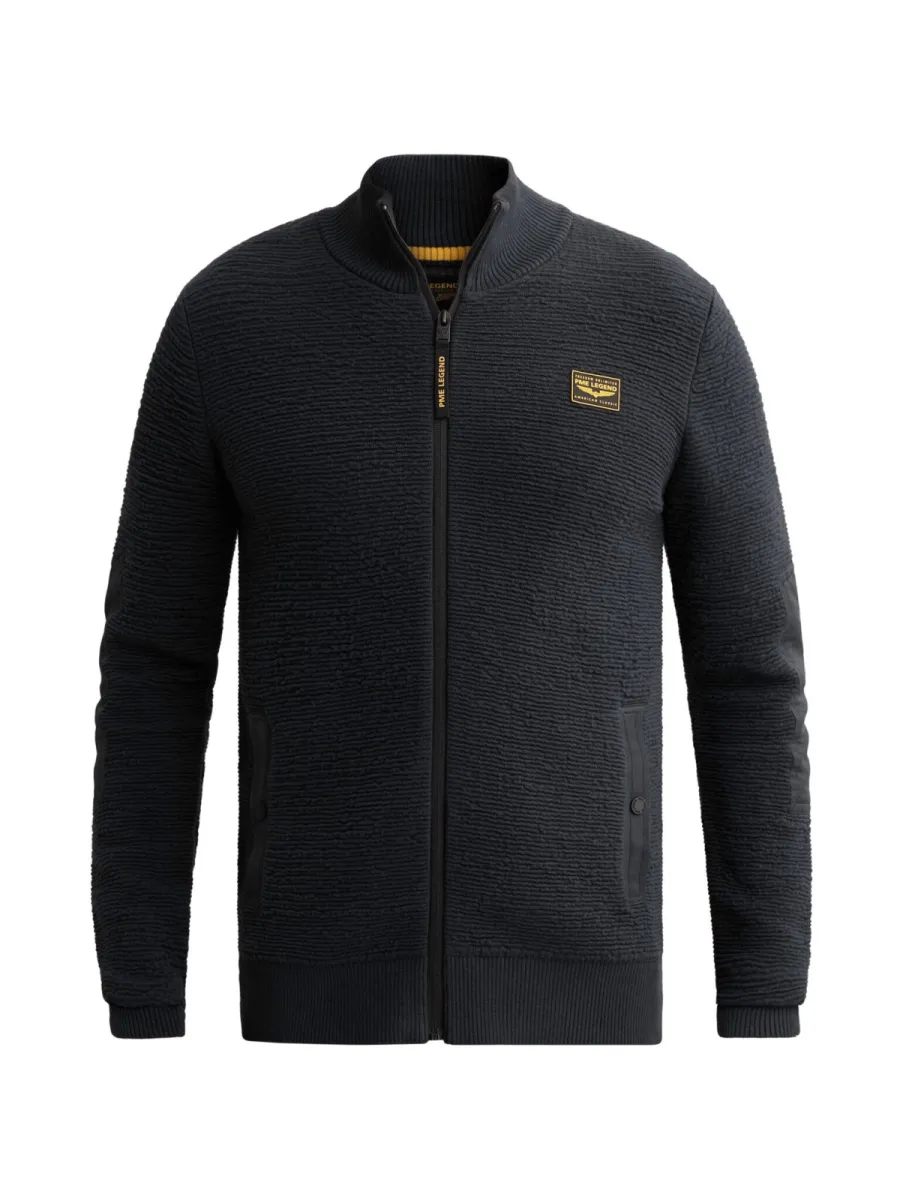 PME LEGEND-Zip jacket texture yarn-PKC2610322-5281 Salute-BLUE
