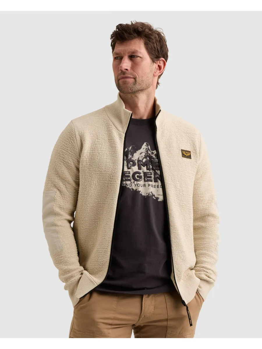 PME LEGEND-Zip jacket texture yarn-PKC2610322-7013 Bone white-BEIGE