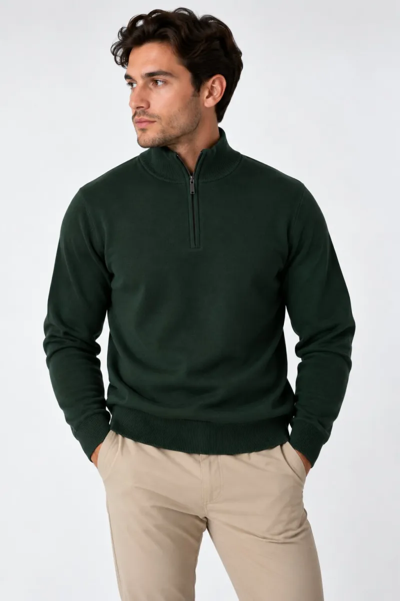 Refusion-Half zip-R1002-Bottle green 26-FLESSENGROEN