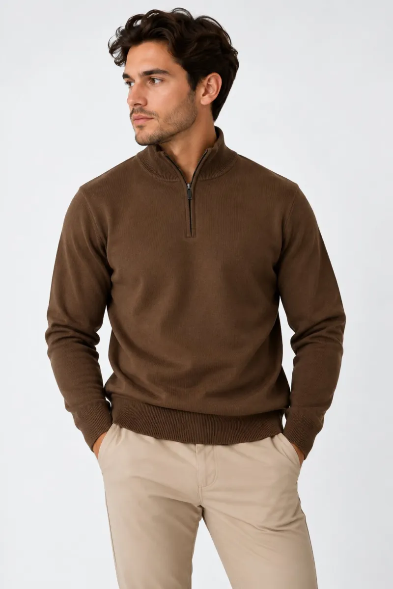 Refusion-Half zip-R1002-Coffee 26-CAFE
