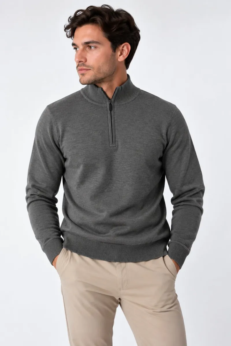 Refusion-Half zip-R1002-Mid grey 26-GRIJS