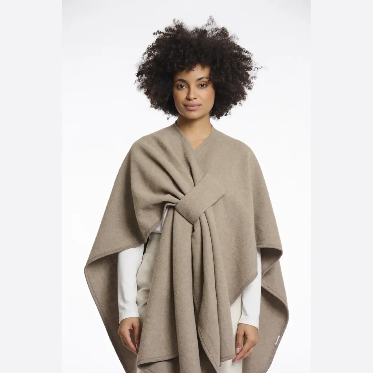 RINO & PELLE-Woven cape-Marwa.7002611-Toffee-CAFE