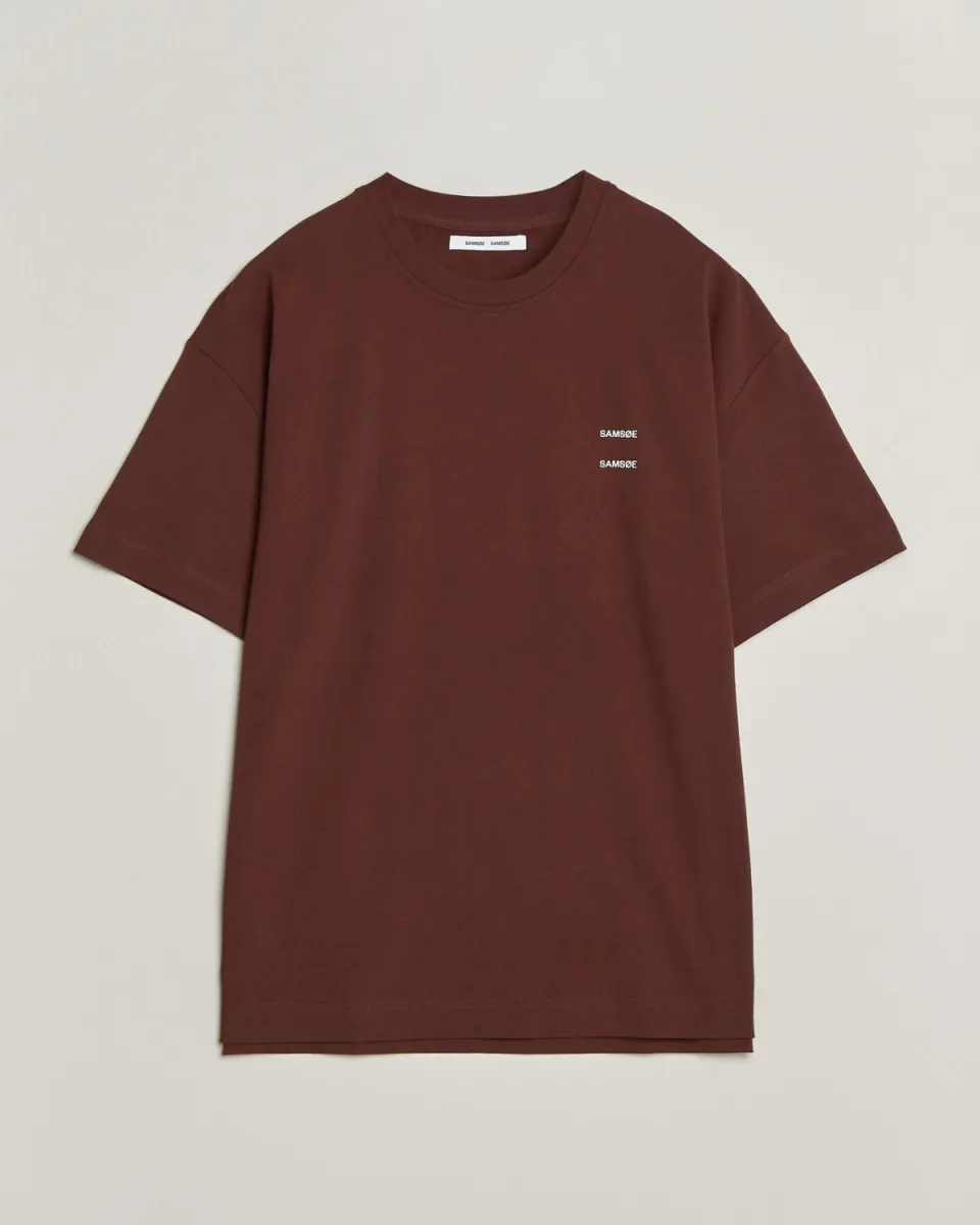 Samsoe Samsoe-Joel t-shirt 11415-M22300126-191317TCX Bitter chocolate-CHOCOLADE