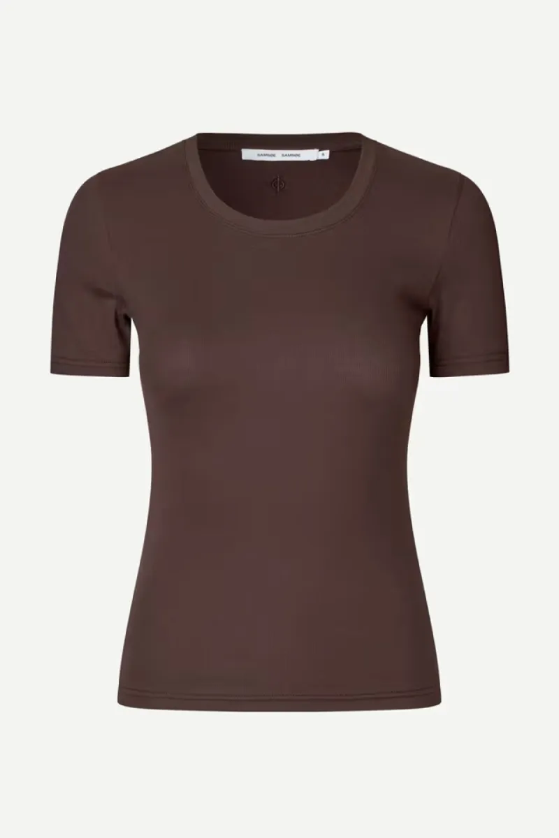 Samsoe Samsoe-Saalexis t-shirt 7542-F10000064-191106TCX Mole-BRUIN