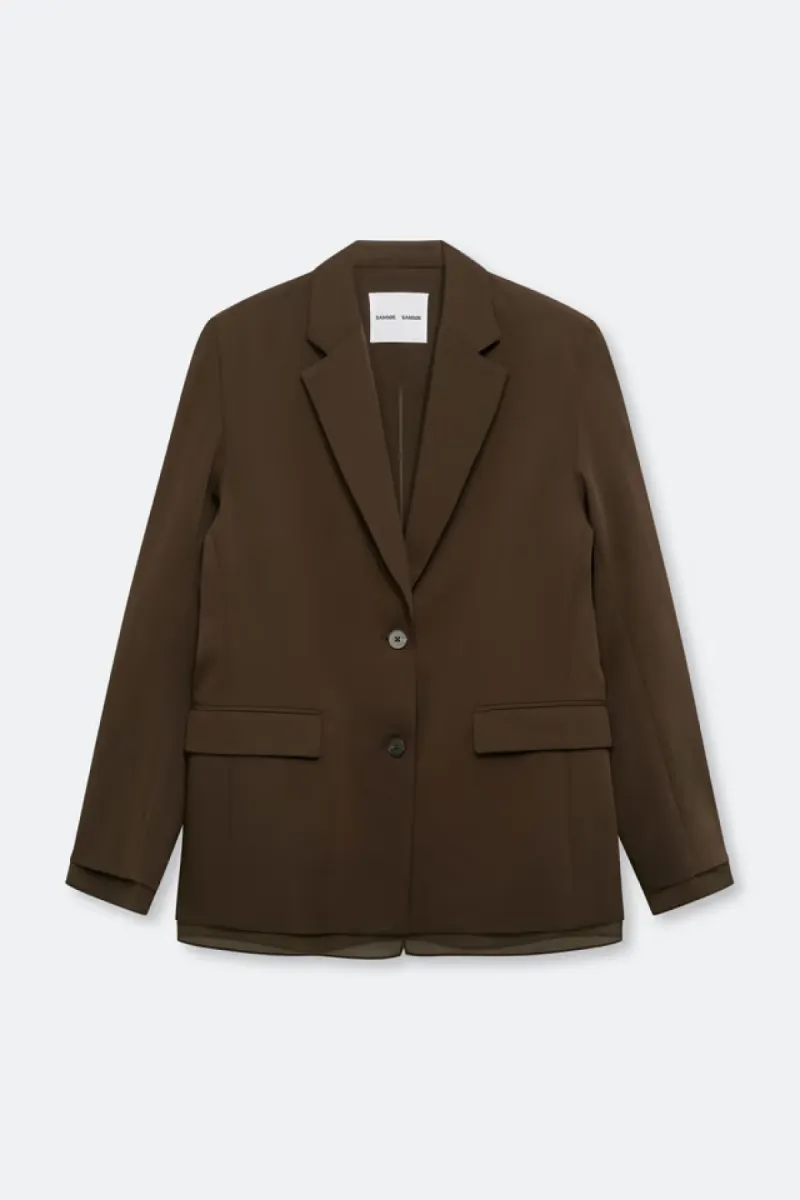 Samsoe Samsoe-Saiben sheer blazer 16325-F26400127-CLR003026 Delicioso mel.-BRUIN