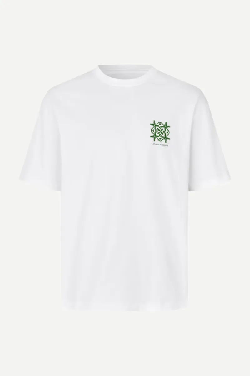 Samsoe Samsoe-Sajes t-shirt 11725-M26300104-CLR002946 Green tile-WIT