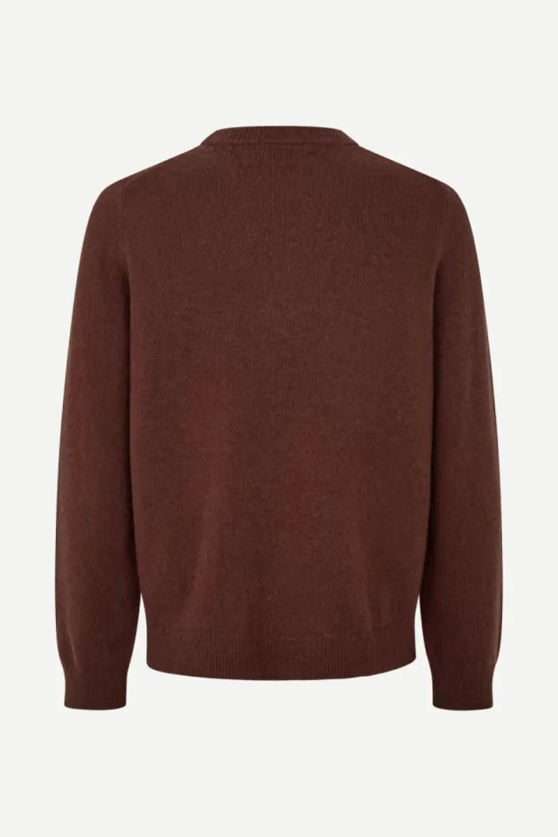 Samsoe Samsoe-Sapatrik sweater 132-M24900016-191317TCX Bitter chocolate-CHOCOLADE