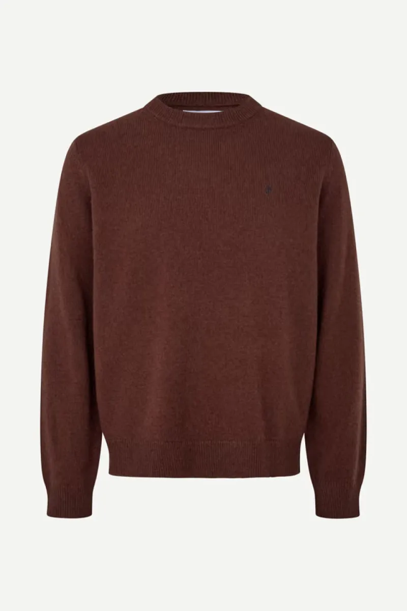 Samsoe Samsoe-Sapatrik sweater 132-M24900016-191317TCX Bitter chocolate-CHOCOLADE