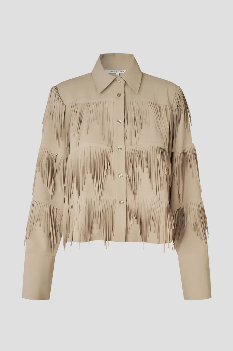 Second Female-60230-Dancing Cropped Shirt-6004 Chinchilla-ZAND