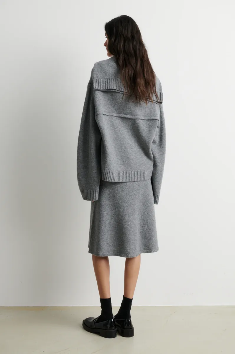 second-female-61184-alpha-knit-collar-cardigan-7045-mid-grey-melange-grijs-melee-4 Second Female-61184-Alpha Knit Collar Cardigan-7045 Mid Grey Melange-GRIJS MELEE