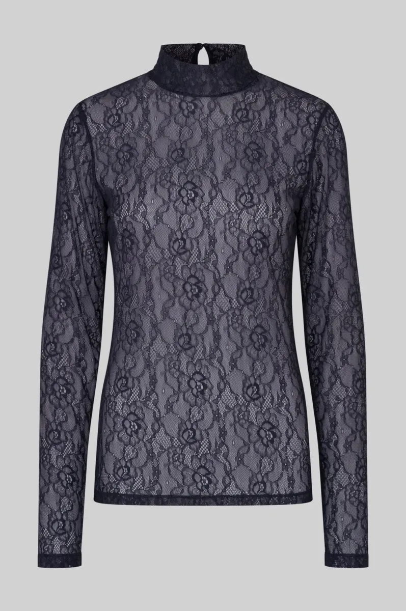 Second Female-61313-Luria LS Lace Tee-5994 Night Sky-NAVY