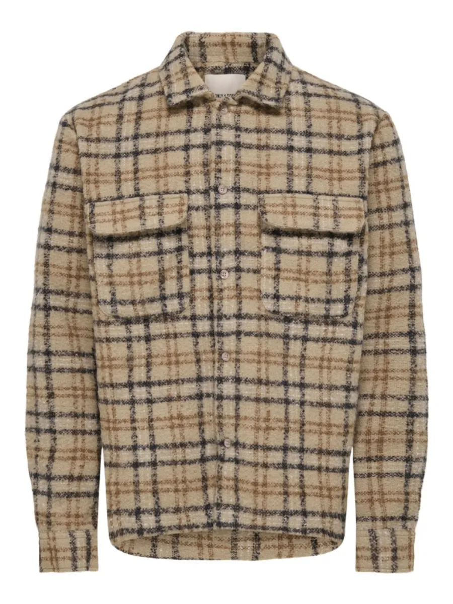 SONS-ONSLUIGI LS BOUCLE REG OVERSHIRT-22039262-Twill-BRUIN