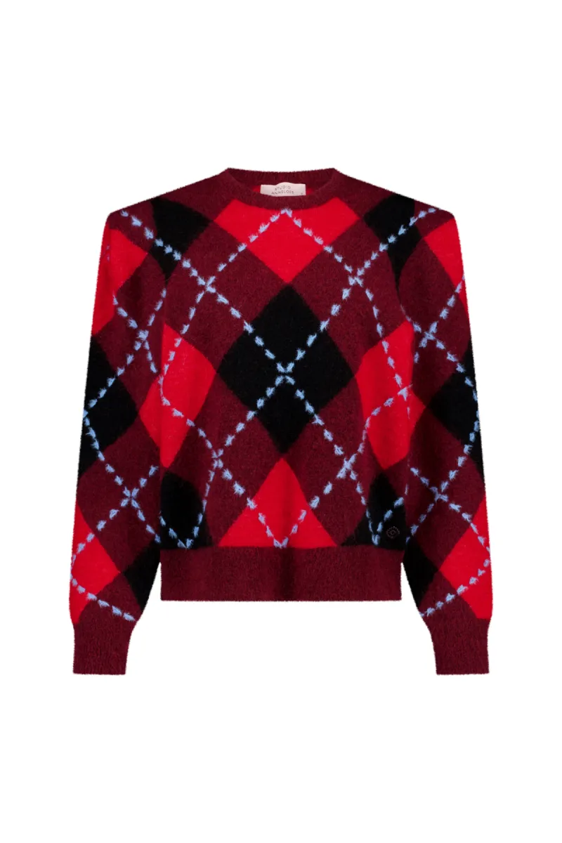 STUDIO ANNELOES-Arly argyle pullover-14315-9997 Multi color-MULTICOLOR