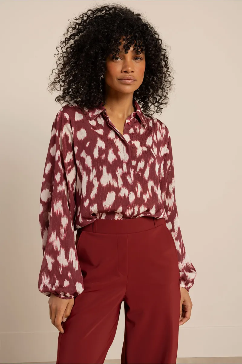 STUDIO ANNELOES-Diny blouse-14362-3914 Red wine/kit-BORDEAUX