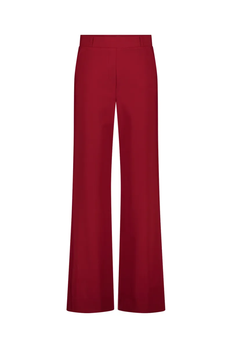 STUDIO ANNELOES-Lexie bonded trousers-14291-3900 Red wine-ROOD