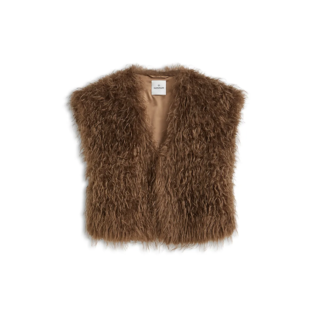 Summum-Bodywarmer luxury faux fur-9s266-12510-756 Sepia brown-BRUIN