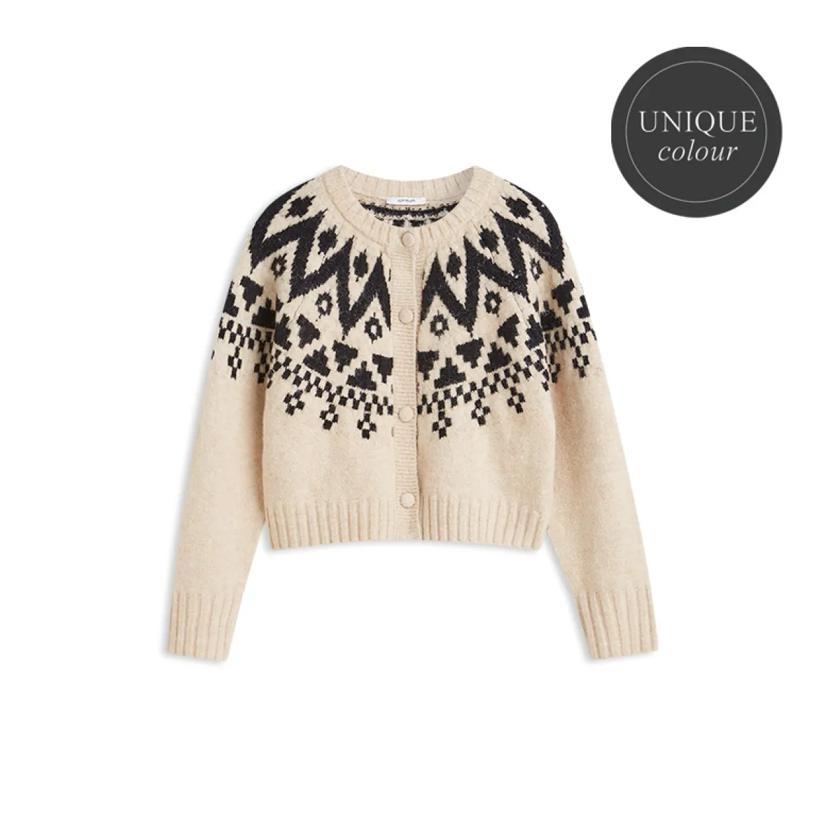 Summum-Cardigan fair isle knit-7s8051-70110-122 Ivory-IVOOR