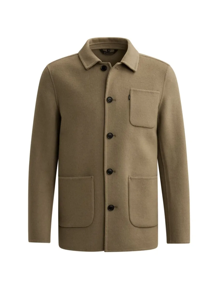 Vanguard-Blazer Jacket Wool Blend Shacket-VBL2609000-7147 Greige-GRIJS