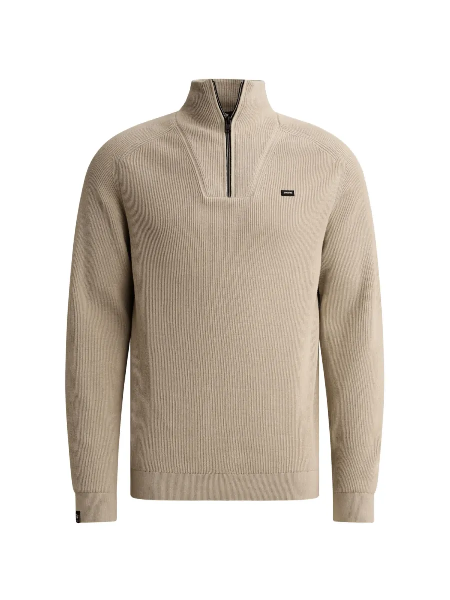 Vanguard-Half zip collar cotton structure-VKW2608306-7074 Silver lining-BEIGE