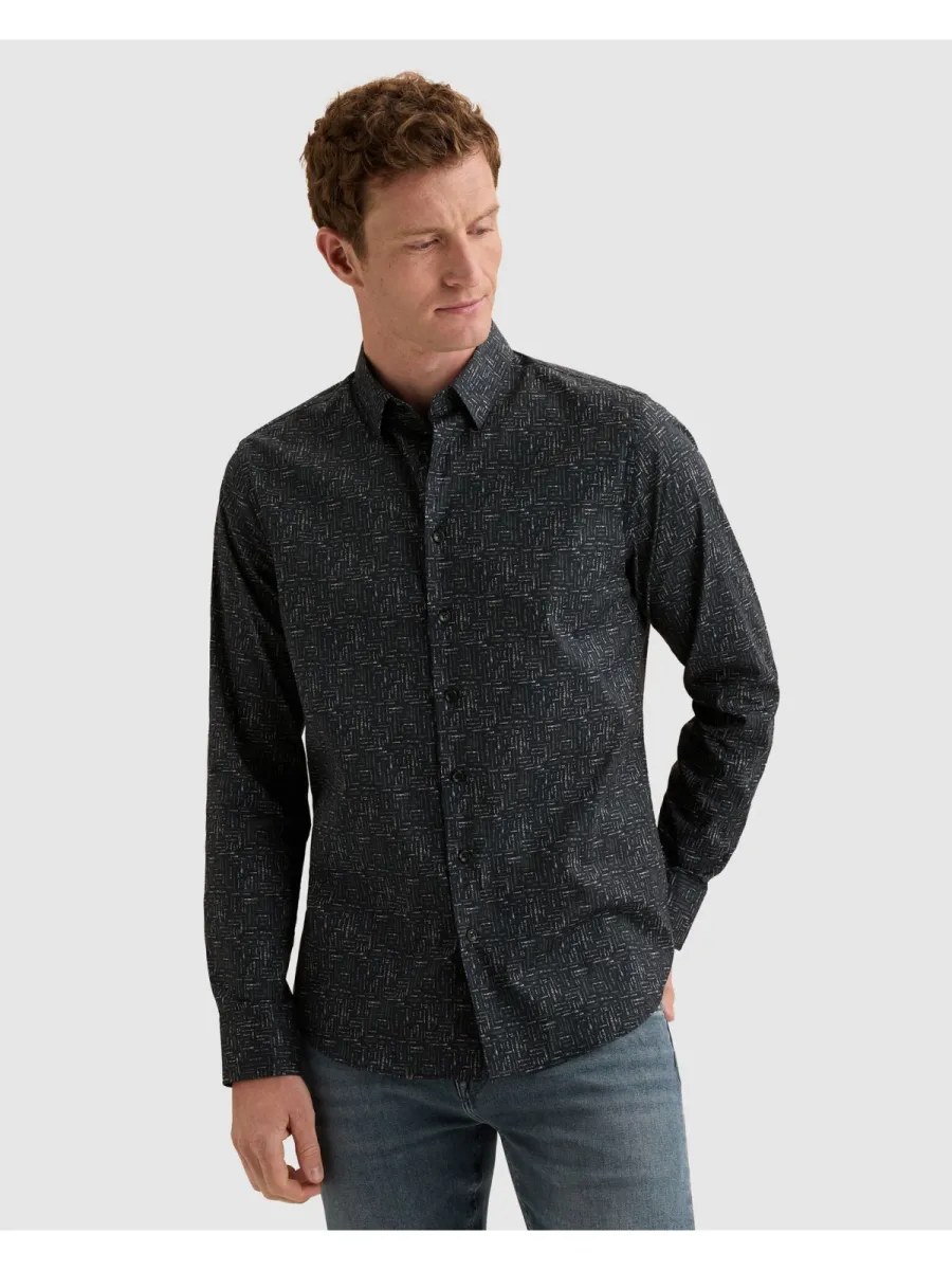 Vanguard-Long sleeve shirt Print on poplin-VSI2608204-5073 Sky captain-BLUE