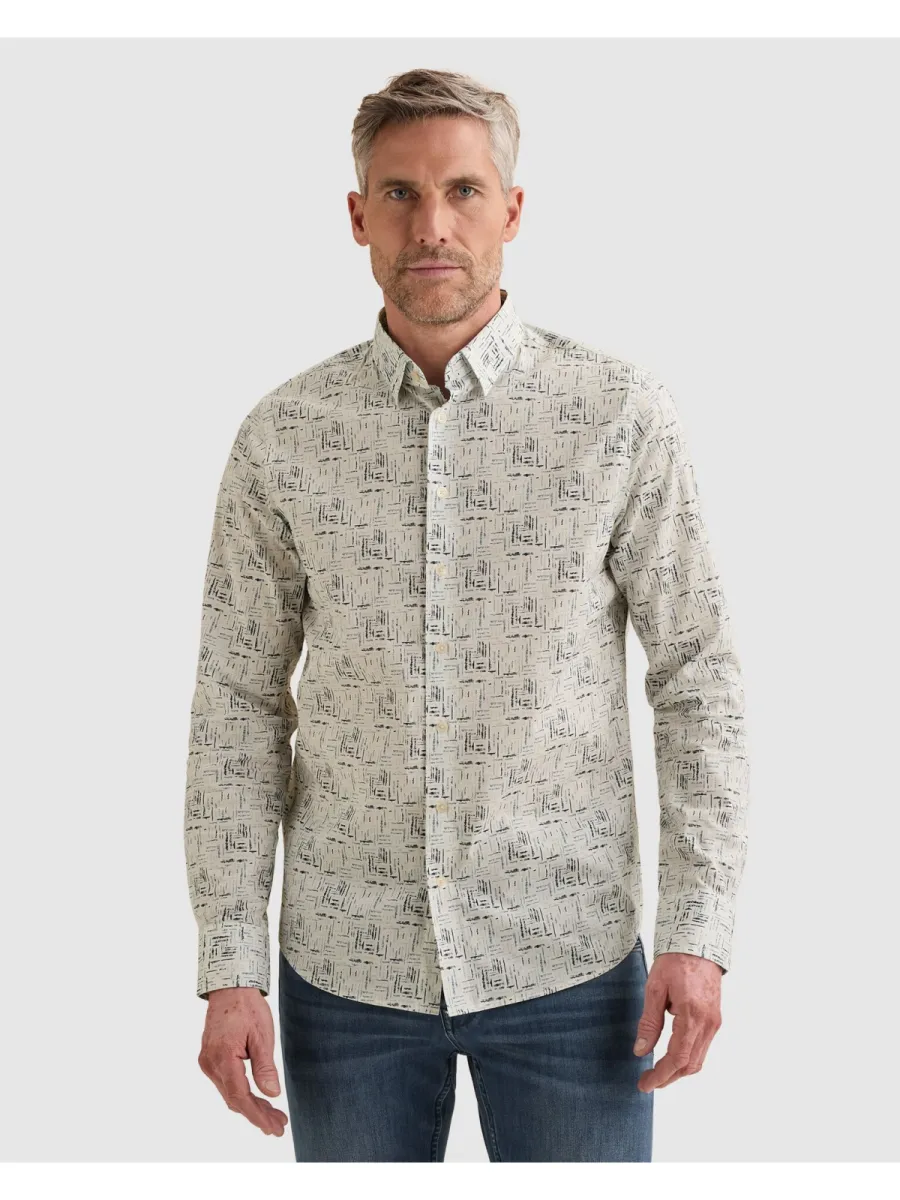 Vanguard-Long sleeve shirt Print on poplin-VSI2608204-7004 Cloud dancer-CREME