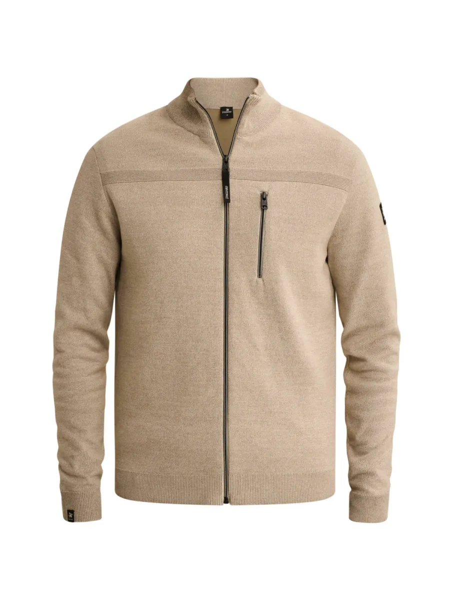 Vanguard-Zip jacket cotton bonded mouline-VKC2609364-7147 Greige-BEIGE