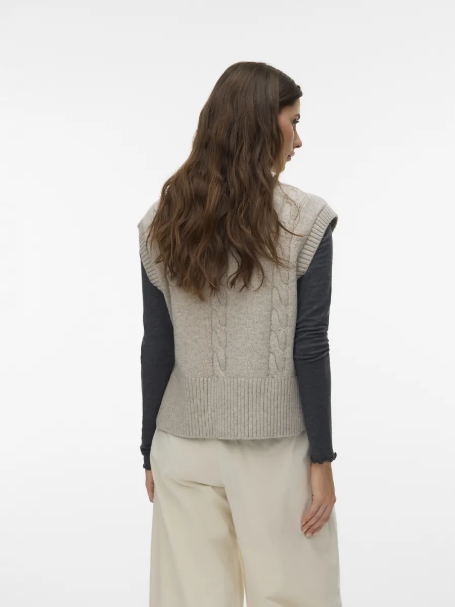 vero-moda-awcatalina-sl-o-neck-knit-vest-10347757-sand-zand-3 VERO MODA-AWCATALINA SL O-NECK KNIT VEST-10347757-Sand-ZAND