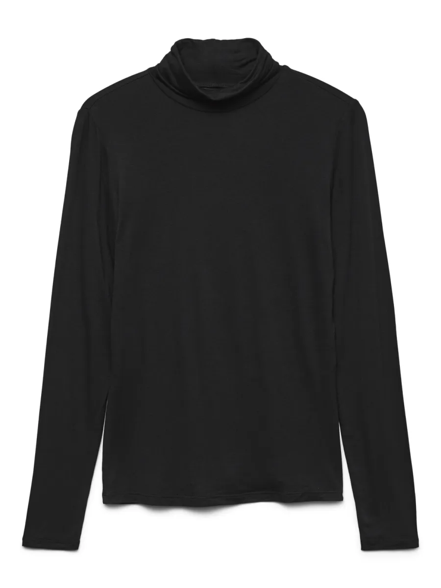 VERO MODA-VMALBERTE LS ROLLNECK TOP JRS NOOS-10293803-Black-BLACK