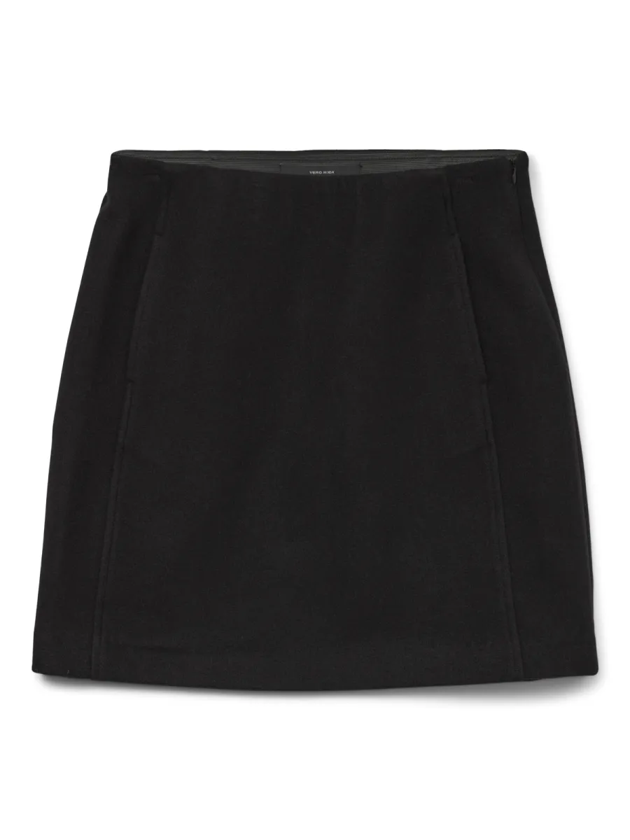 VERO MODA-VMFORTUNEALLISON HW SHORT SKIRT GA-10253954-Black-BLACK