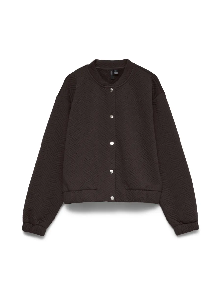 VERO MODA-VMJADA LS BOMBER TOP JRS-10349596-Chocolate Torte-CHOCOLADE