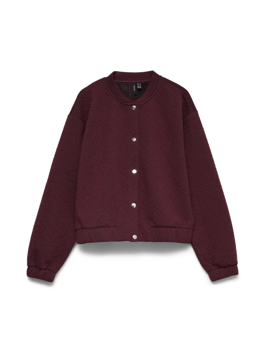 VERO MODA-VMJADA LS BOMBER TOP JRS-10349596-Windsor Wine-BORDEAUX