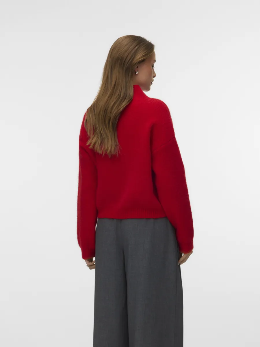 vero-moda-vmloon-ls-tight-v-neck-short-pullov-10355874-high-risk-red-rood-4 VERO MODA-VMLOON LS TIGHT V-NECK SHORT PULLOV-10355874-High Risk Red-ROOD