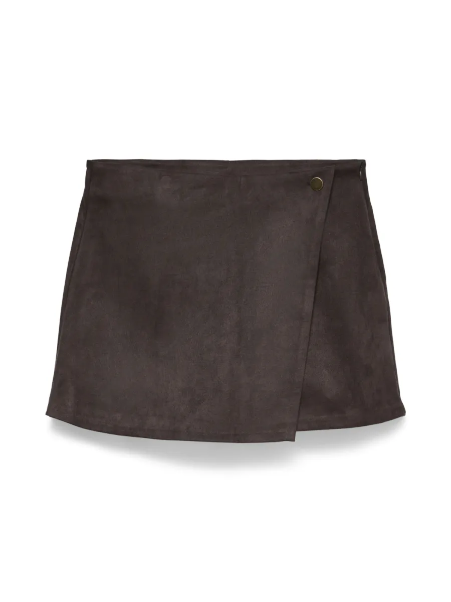 VERO MODA-VMMEADOW HW FAUX SUEDE SKORT JRS BT-10351289-Chocolate Torte-CHOCOLADE