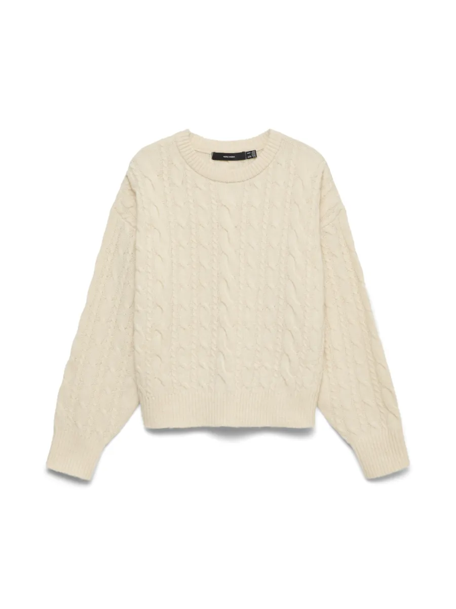 VERO MODA-VMSEQUOIA LS O-NECK PULLOVER BF-10348376-Birch-CREME