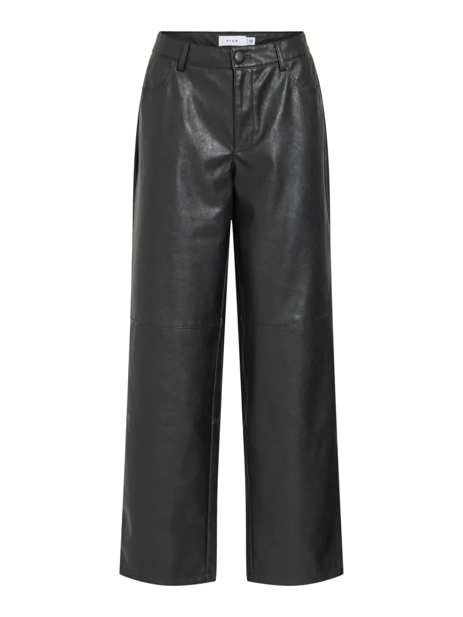 VILA-VIANNILI RW PANTS-14118943-Black Beauty-BLACK