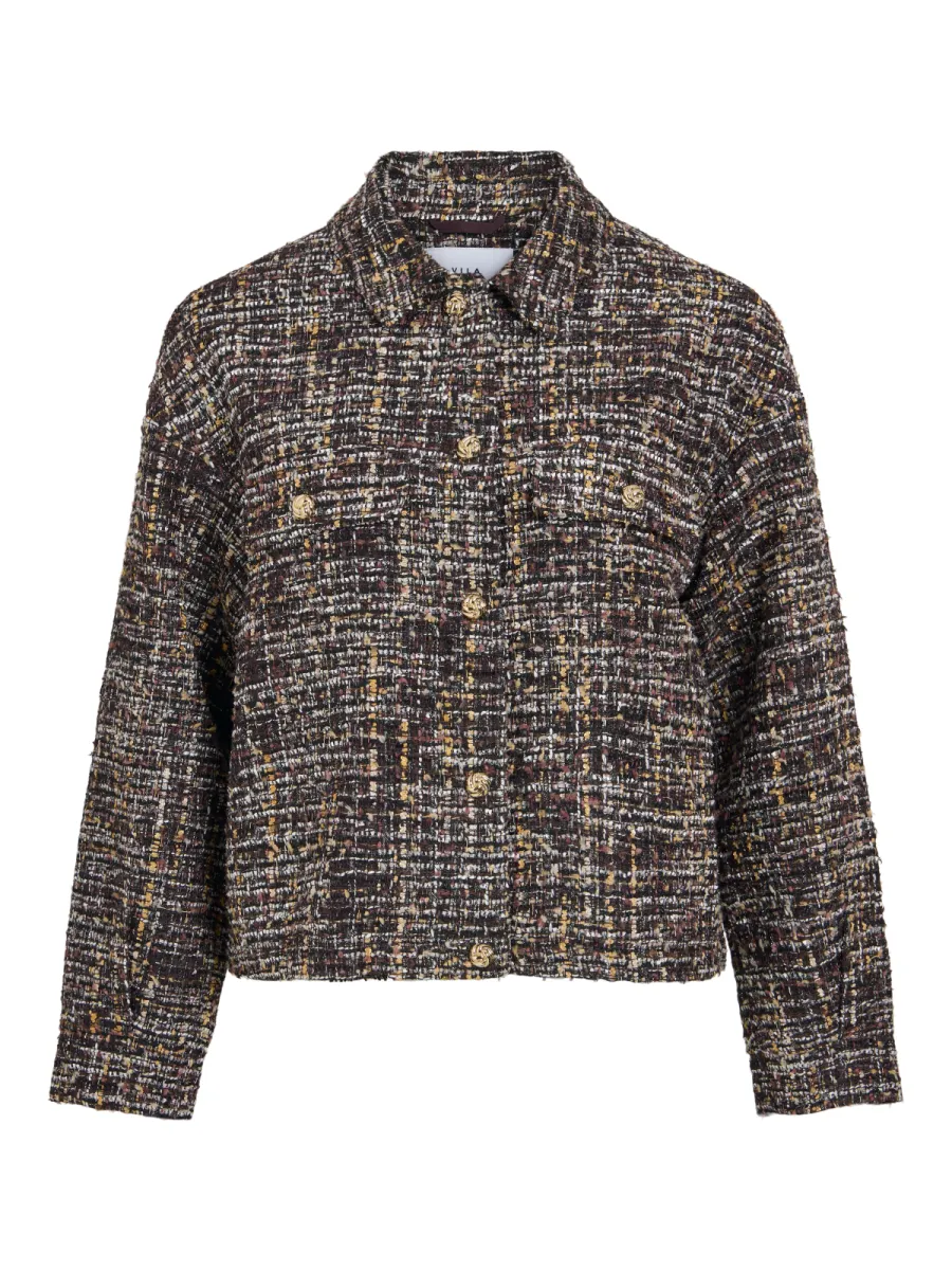 VILA-VIJASSI L/S SHORT JACKET-14118504-Port Royale-BORDEAUX
