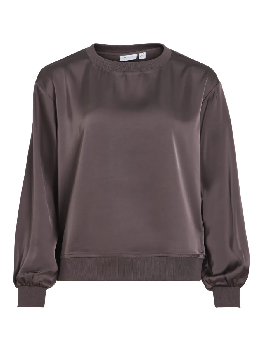 VILA-VILISO O-NECK L/S TOP/1-14119303-Raisin-CHOCOLADE