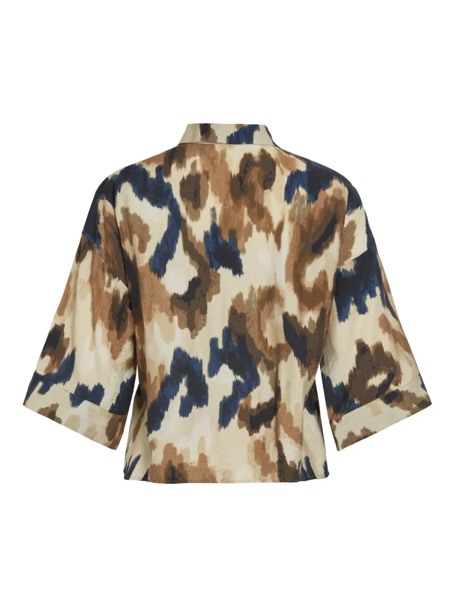 VILA-VIRANO EVA 3/4 SHIRT-14117037-Nuthatch-HASEL
