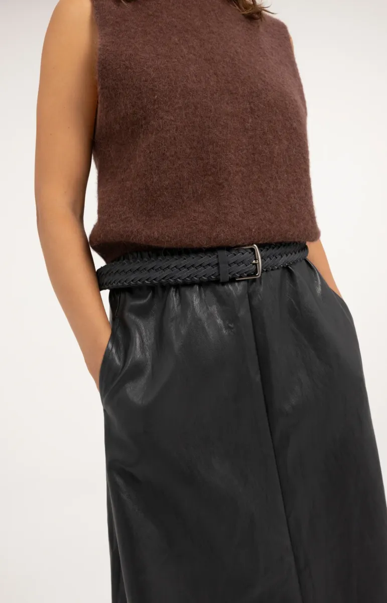 YAYA-Braided Suede Belt-03-403073-610-99096-ANTRACIET
