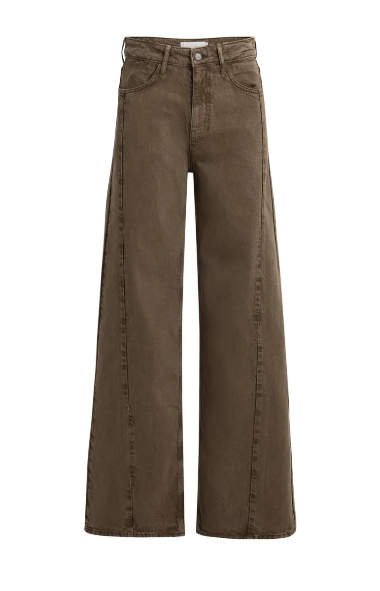 YAYA-Jeans met hoge taille en wijde; Cotton/Polyester/Polyamide/Elastane; 91119-01-311178-610-91119-BRUIN