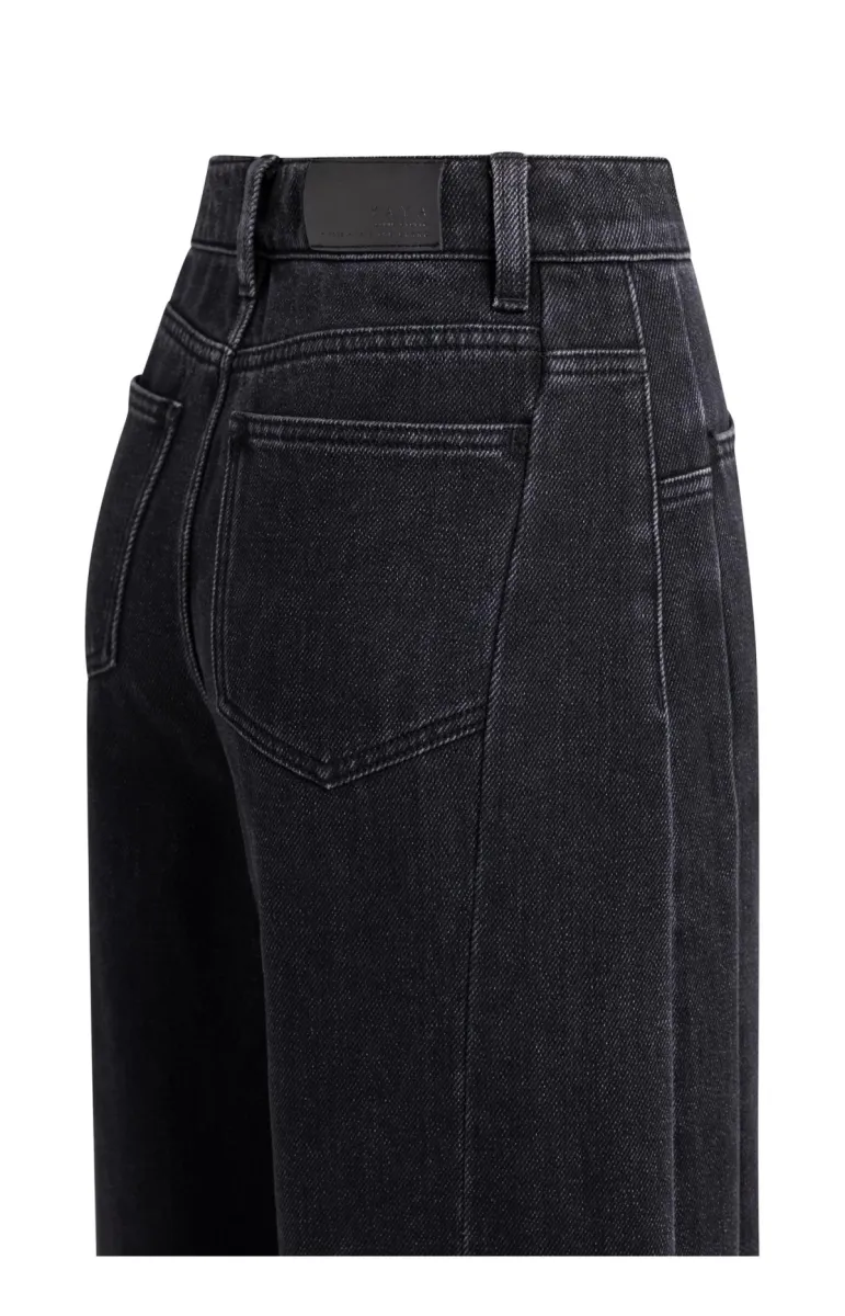 YAYA-Jeans met hoge taille en wijde; Cotton/Polyester/Viscose; 99037-01-311175-610-99037-ZWART