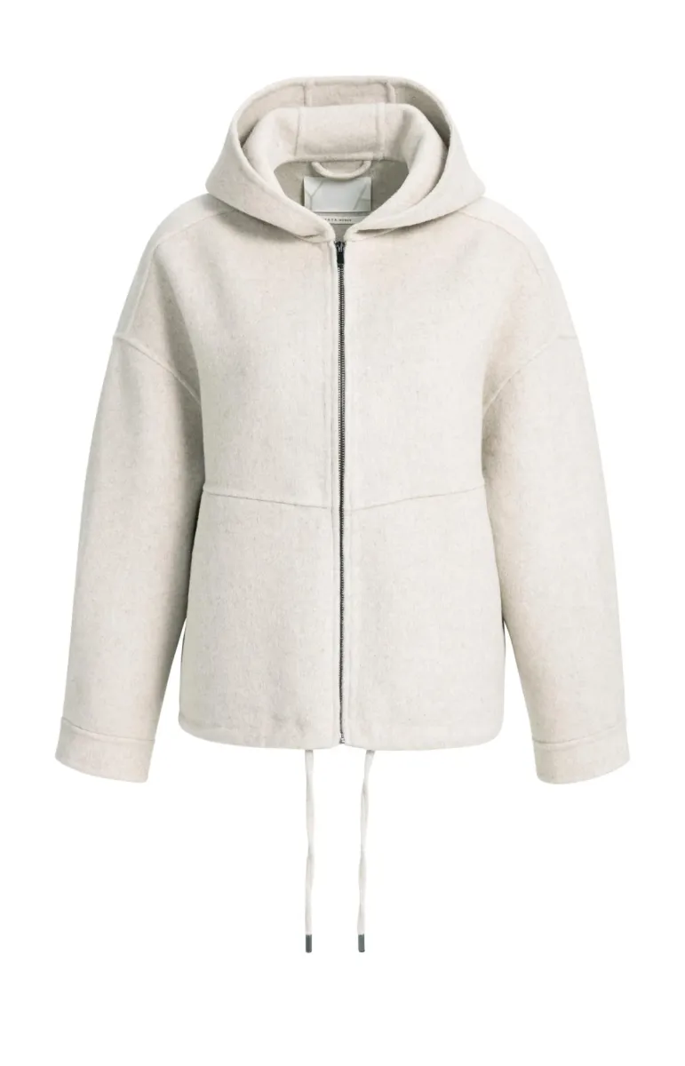 YAYA-Oversized Wool Blend Jacket with Hood-02-001091-610-611032-GRIJS MELEE